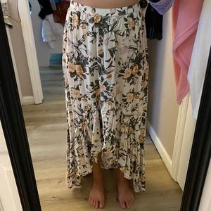American Eagle Floral High Low Maxi Skirt